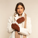 Elizabeth (braun) - Wildlederhandschuhe mit Kunstpelzfutter - Schwartz & von Halen DE - Premium Lederhandschuhe - 7