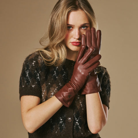 handschuhe leder lang Lange Lederhandschuhe - Damen - Braun