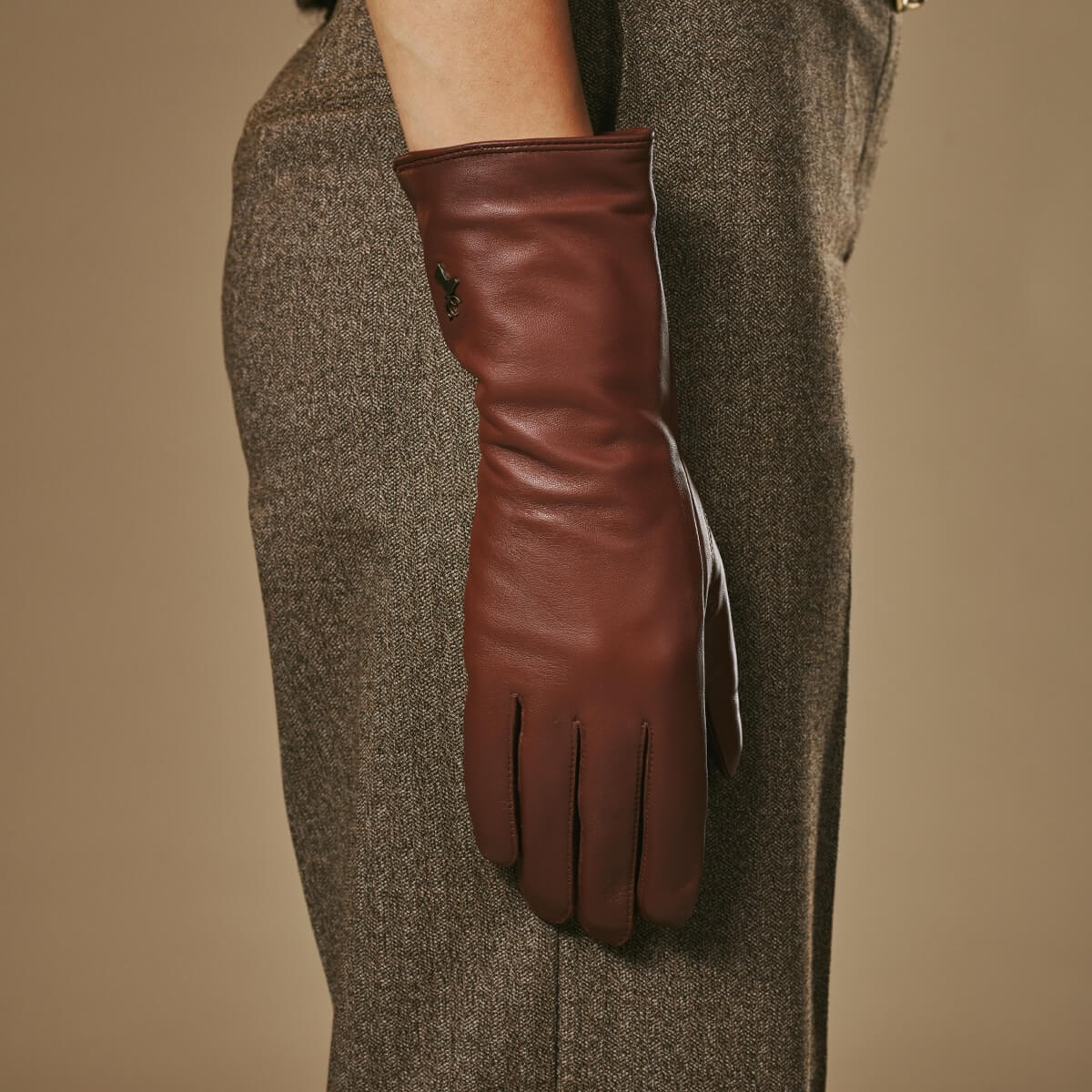 handschuhe lang braun Lange Lederhandschuhe - Damen - Braun