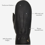 Eva - Elegante Ziegenlederfäustlinge mit luxuriösem Kunstpelzfutter und Touchscreen-Funktion - Schwartz & von Halen DE - Premium Lederhandschuhe - 15