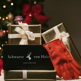 Stilvolle schwarze Geschenkbox für Handschuhe