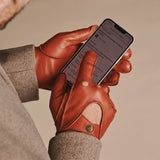 Gosling (cognac) - klassischer Lammleder-Autohandschuhe mit Touchscreen-Funktion