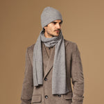 Charlie (grau) – Premium-Schal aus weicher Merinowolle (Unisex) - Schwartz & von Halen DE - 3