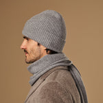 Charlie (grau) – Premium-Schal aus weicher Merinowolle (Unisex) - Schwartz & von Halen DE - 7
