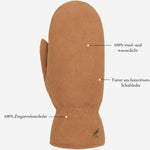 Hailey (camel) - Wildlederfäustlinge aus Ziegenleder mit elegantem Shearling-Futter - Schwartz & von Halen DE - Premium Lederhandschuhe - 10