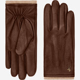 Harvey (braun) - Ziegenlederhandschuhe mit luxuriösem Wollfutter und Touchscreen-Funktion