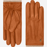 Harvey (cognac) - Ziegenlederhandschuhe mit luxuriösem Wollfutter und Touchscreen-Funktion