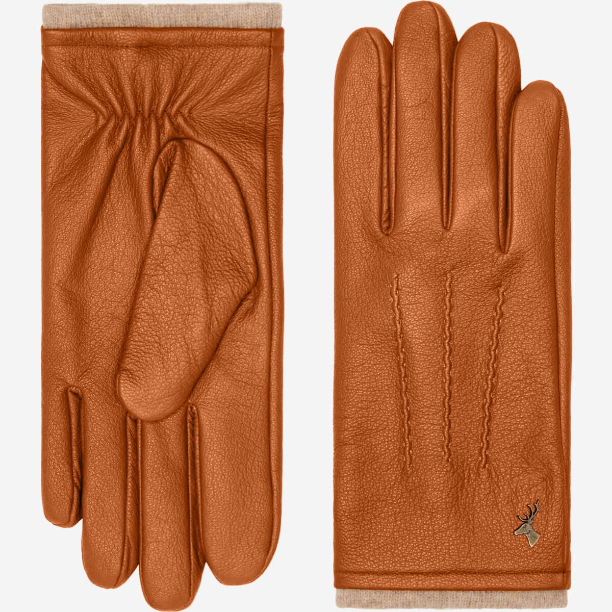 c&a handschuhe leder Lederhandschuhe Cognac - Herren - Luxuriösem Wollfutter
