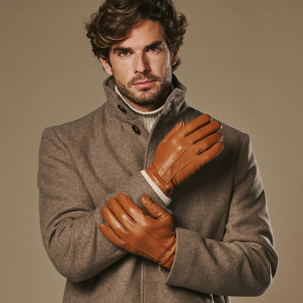 herren handschuhe cognac Lederhandschuhe Cognac - Herren - Luxuriösem Wollfutter