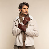 Harvey (cognac) - Ziegenlederhandschuhe mit luxuriösem Wollfutter und Touchscreen-Funktion - Schwartz & von Halen DE - Premium Lederhandschuhe - 5