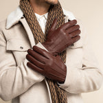 Harvey (cognac) - Ziegenlederhandschuhe mit luxuriösem Wollfutter und Touchscreen-Funktion - Schwartz & von Halen DE - Premium Lederhandschuhe - 9