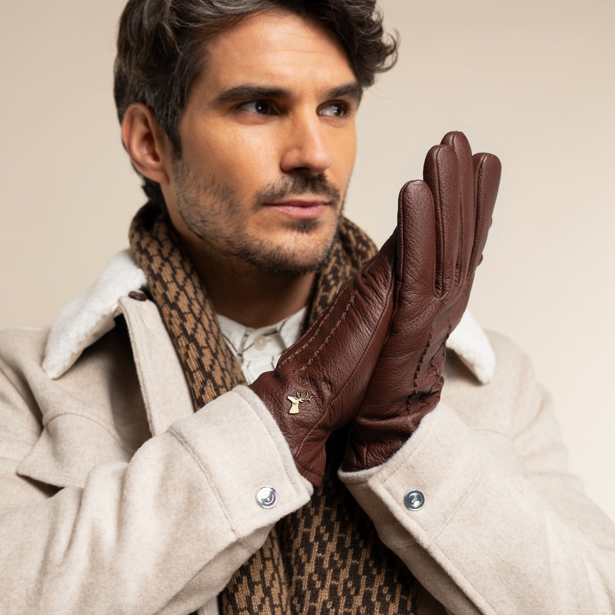 Harvey (cognac) - Ziegenlederhandschuhe mit luxuriösem Wollfutter und Touchscreen-Funktion - Schwartz & von Halen DE - Premium Lederhandschuhe - 10