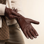 Harvey (cognac) - Ziegenlederhandschuhe mit luxuriösem Wollfutter und Touchscreen-Funktion - Schwartz & von Halen DE - Premium Lederhandschuhe - 14