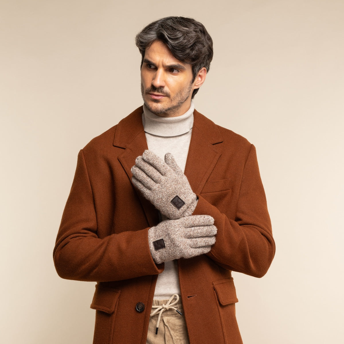 Hudson (hellgray) - Strickhandschuhe aus Shetlandwolle mit Fleecefutter  - Schwartz & von Halen DE - Premium Strickhandschuhe - 4