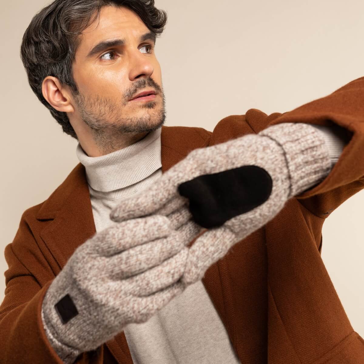 Hudson (hellgray) - Strickhandschuhe aus Shetlandwolle mit Fleecefutter  - Schwartz & von Halen DE - Premium Strickhandschuhe - 11
