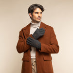 Hudson (dunkelgrau) - Strickhandschuhe aus Shetlandwolle mit Fleecefutter - Schwartz & von Halen DE - Premium Strickhandschuhe  - 5