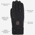 Hudson (dunkelgrau) - Strickhandschuhe aus Shetlandwolle mit Fleecefutter - Schwartz & von Halen DE - Premium Strickhandschuhe  - 11