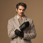 Hunter (schwarz) - Ziegenleder-Handschuhe mit Lammwollfutter & Touchscreen-Funktion - Schwartz & von Halen DE - Premium Lederhandschuhe - 6