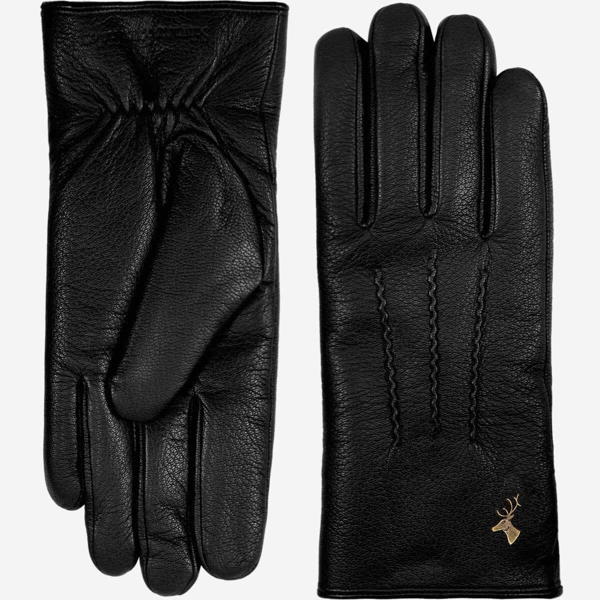Hunter (schwarz) - Ziegenleder-Handschuhe mit Lammwollfutter & Touchscreen-Funktion - Schwartz & von Halen DE - Premium Lederhandschuhe - 2