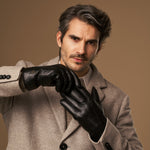 Hunter (schwarz) - Ziegenleder-Handschuhe mit Lammwollfutter & Touchscreen-Funktion - Schwartz & von Halen DE - Premium Lederhandschuhe - 13
