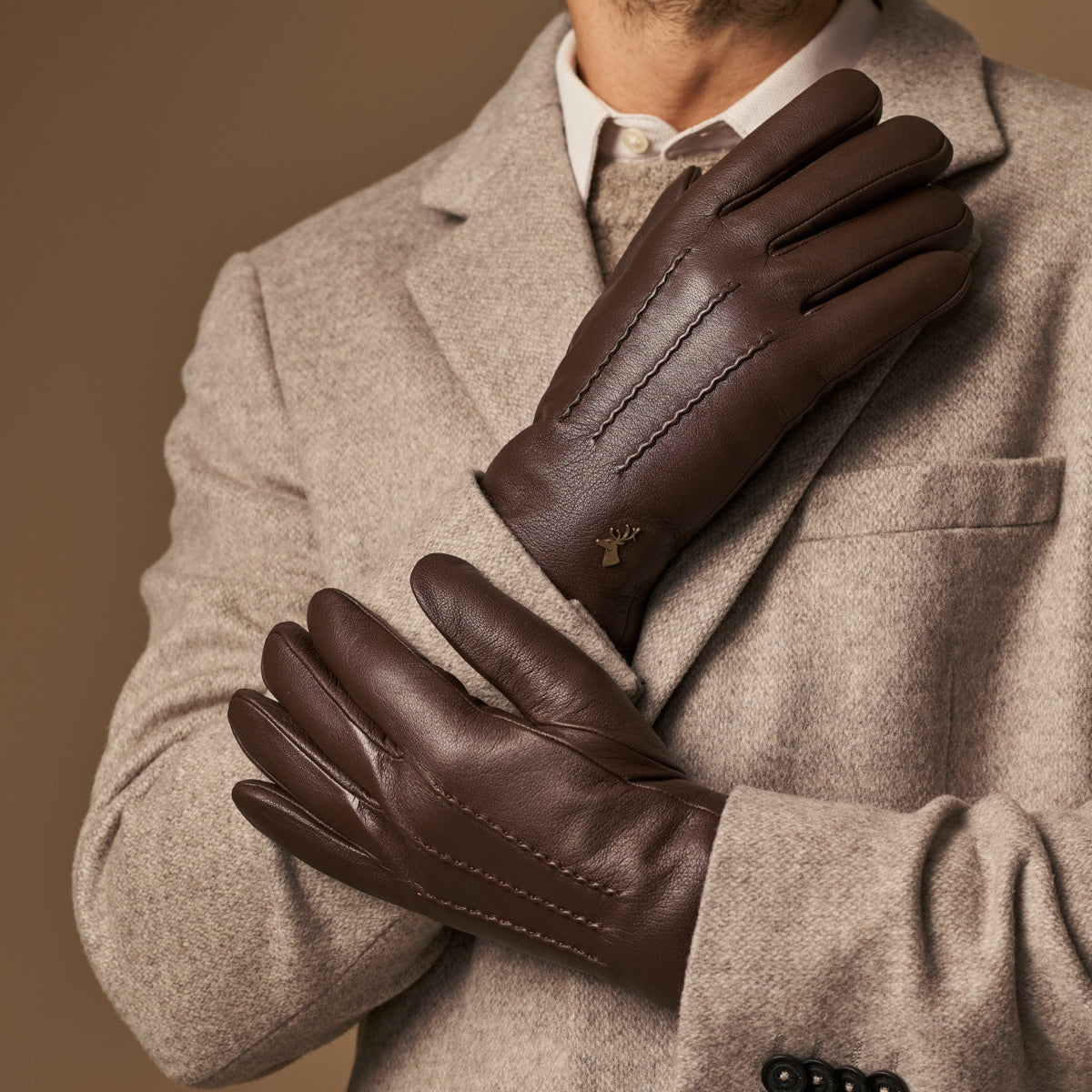 echt leder handschuhe herren Lederhandschuhe Herren Braun - Lammwollfutter