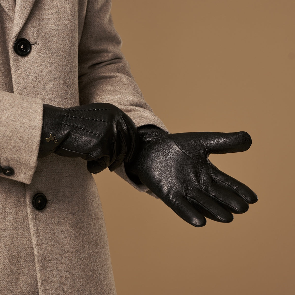 Hunter (schwarz) - Ziegenleder-Handschuhe mit Lammwollfutter & Touchscreen-Funktion - Schwartz & von Halen DE - Premium Lederhandschuhe - 7