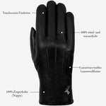 Hunter (schwarz) - Ziegenleder-Handschuhe mit Lammwollfutter & Touchscreen-Funktion - Schwartz & von Halen DE - Premium Lederhandschuhe - 15