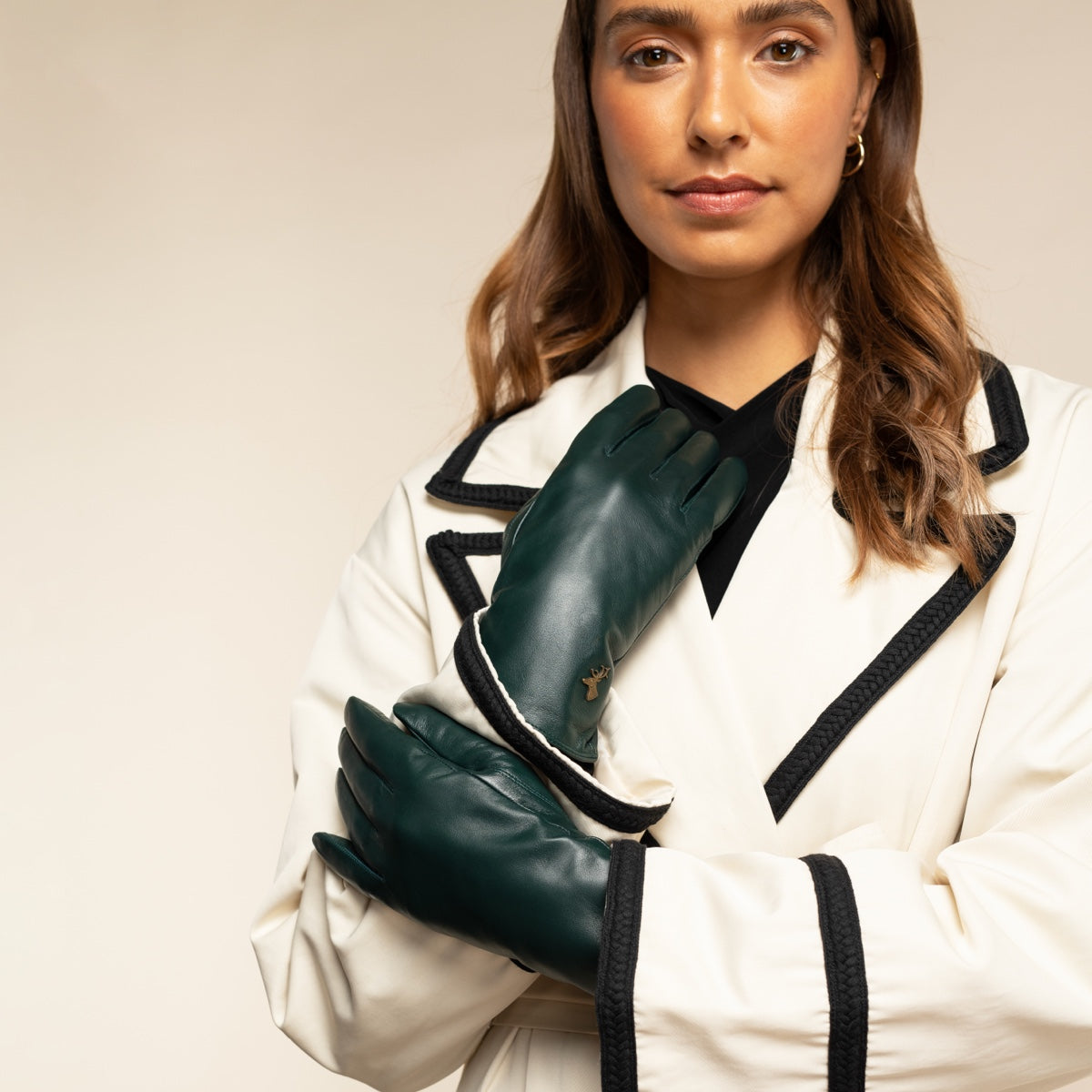dunkelgrüne handschuhe Lederhandschuhe Damen - Dunkelgrün