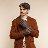 William (braun) - Handschuhe aus Ziegenleder mit Fleecefutter und Druckknopf - Schwartz & von Halen DE - Premium Lederhandschuhe - 5