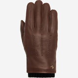 William (braun) - Handschuhe aus Ziegenleder mit Fleecefutter und Druckknopf - Schwartz & von Halen DE - Premium Lederhandschuhe - 1