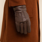 William (braun) - Handschuhe aus Ziegenleder mit Fleecefutter und Druckknopf - Schwartz & von Halen DE - Premium Lederhandschuhe - 6