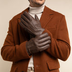 William (braun) - Handschuhe aus Ziegenleder mit Fleecefutter und Druckknopf - Schwartz & von Halen DE - Premium Lederhandschuhe - 8