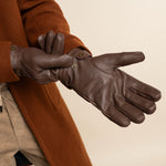 William (braun) - Handschuhe aus Ziegenleder mit Fleecefutter und Druckknopf - Schwartz & von Halen DE - Premium Lederhandschuhe - 9