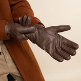 William (braun) - Handschuhe aus Ziegenleder mit Fleecefutter und Druckknopf - Schwartz & von Halen DE - Premium Lederhandschuhe - 9