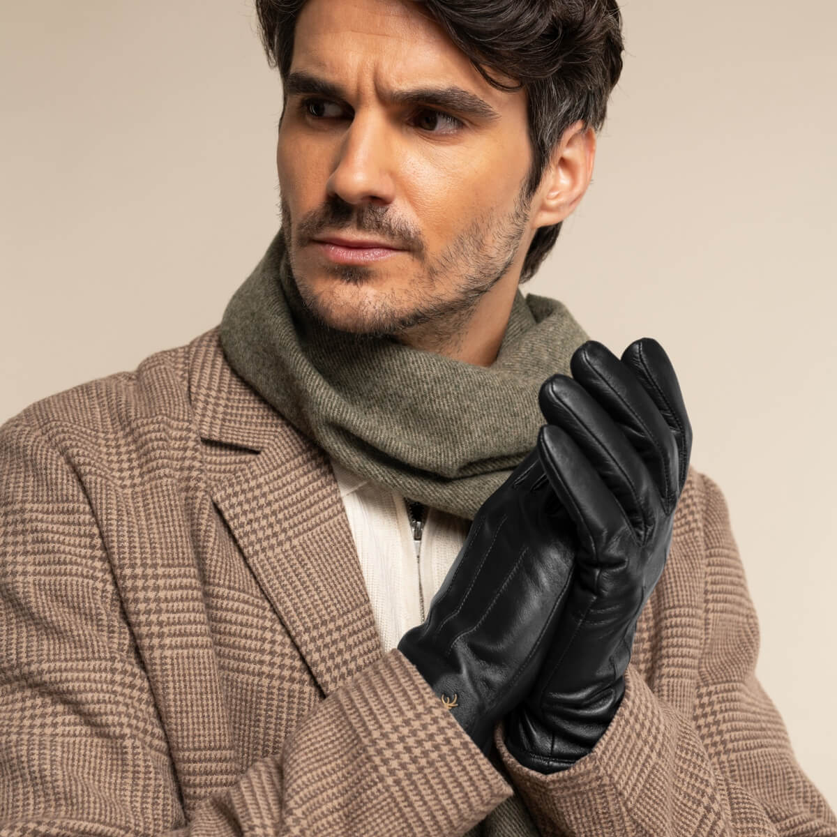 Jake (schwarz) - Schafslederhandschuhe mit warmem Fleece-Futter und Touchscreen-Funktion - Schwartz & von Halen DE - Premium Lederhandschuhe - 6