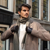 Jake (dunkelbraun) - Schafslederhandschuhe mit warmem Fleece-Futter und Touchscreen-Funktion - Schwartz & von Halen DE - Premium Lederhandschuhe - 7