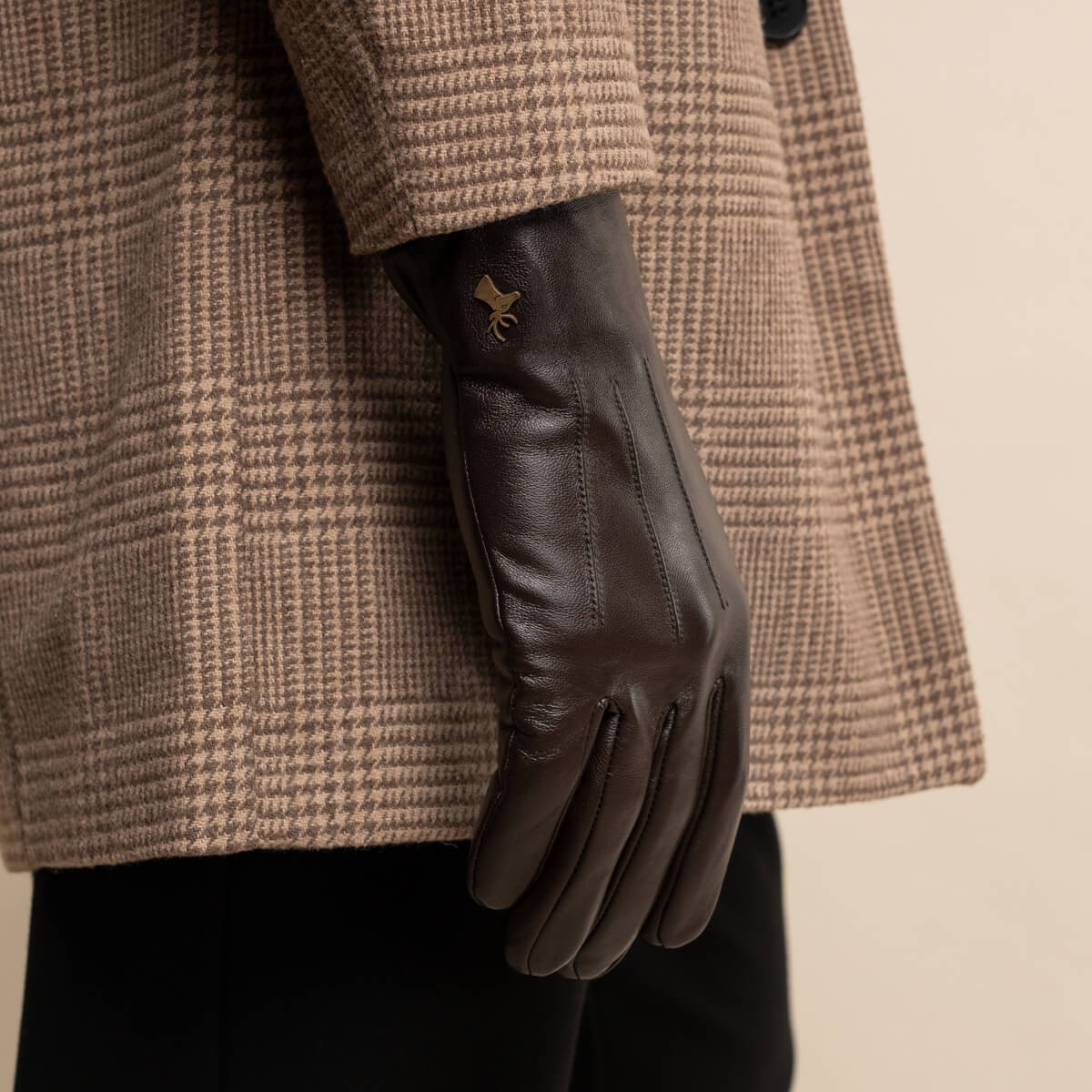 Jake (dunkelbraun) - Schafslederhandschuhe mit warmem Fleece-Futter und Touchscreen-Funktion - Schwartz & von Halen DE - Premium Lederhandschuhe - 6