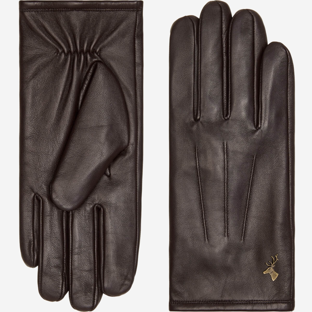 Jake (dunkelbraun) - Schafslederhandschuhe mit warmem Fleece-Futter und Touchscreen-Funktion - Schwartz & von Halen DE - Premium Lederhandschuhe - 2