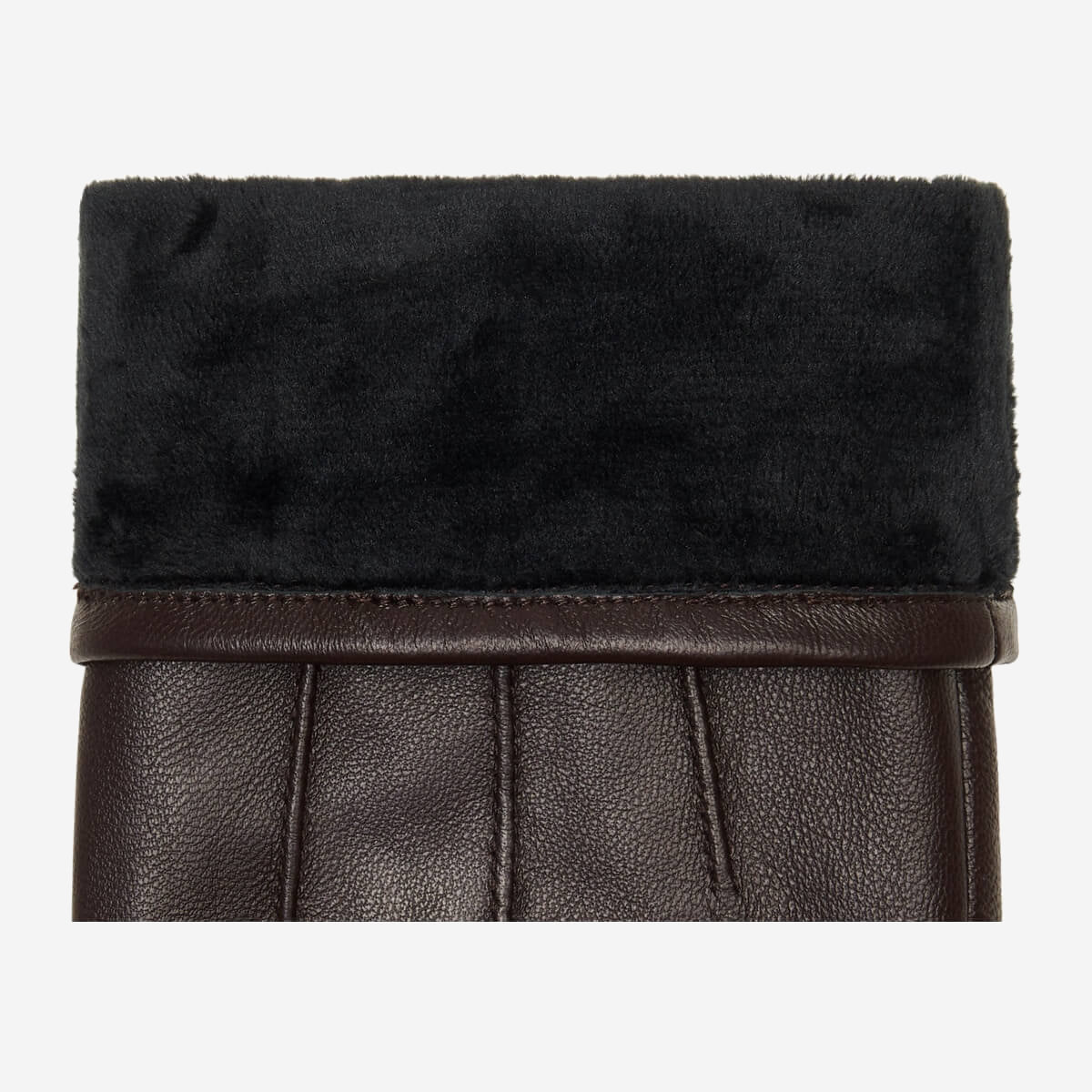Jake (dunkelbraun) - Schafslederhandschuhe mit warmem Fleece-Futter und Touchscreen-Funktion - Schwartz & von Halen DE - Premium Lederhandschuhe - 3