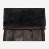 Jake (dunkelbraun) - Schafslederhandschuhe mit warmem Fleece-Futter und Touchscreen-Funktion - Schwartz & von Halen DE - Premium Lederhandschuhe - 3