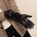 Jake (dunkelbraun) - Schafslederhandschuhe mit warmem Fleece-Futter und Touchscreen-Funktion - Schwartz & von Halen DE - Premium Lederhandschuhe - 10