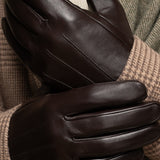 Jake (dunkelbraun) - Schafslederhandschuhe mit warmem Fleece-Futter und Touchscreen-Funktion - Schwartz & von Halen DE - Premium Lederhandschuhe - 11