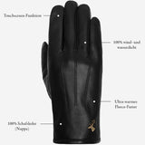 Jake (schwarz) - Schafslederhandschuhe mit warmem Fleece-Futter und Touchscreen-Funktion - Schwartz & von Halen DE - Premium Lederhandschuhe - 12