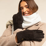 Josie (braun) - Ziegenwildlederhandschuhe mit luxuriösem Shearling-Futter - Schwartz & von Halen DE - Premium Lederhandschuhe - 7