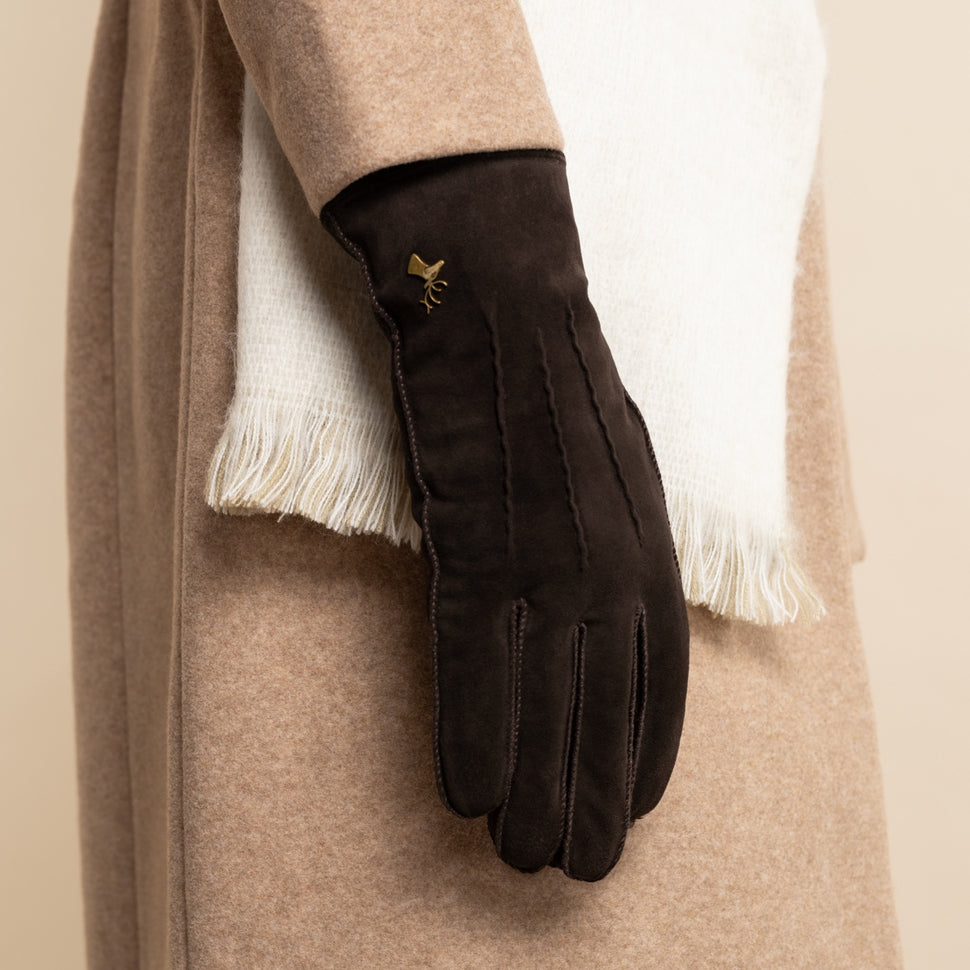 Wildlederhandschuhe - Braun - Luxuriösem Shearling-Futter - Josie –  Schwartz & von Halen®