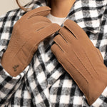 Josie (camel) - Ziegenwildlederhandschuhe mit luxuriösem Shearling-Futter - Schwartz & von Halen DE - Premium Lederhandschuhe - 10