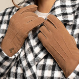 Josie (camel) - Ziegenwildlederhandschuhe mit luxuriösem Shearling-Futter - Schwartz & von Halen DE - Premium Lederhandschuhe - 10
