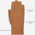 Josie (camel) - Ziegenwildlederhandschuhe mit luxuriösem Shearling-Futter - Schwartz & von Halen DE - Premium Lederhandschuhe - 12