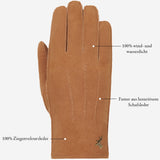 Josie (camel) - Ziegenwildlederhandschuhe mit luxuriösem Shearling-Futter - Schwartz & von Halen DE - Premium Lederhandschuhe - 12