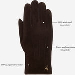 Josie (braun) - Ziegenwildlederhandschuhe mit luxuriösem Shearling-Futter - Schwartz & von Halen DE - Premium Lederhandschuhe - 11